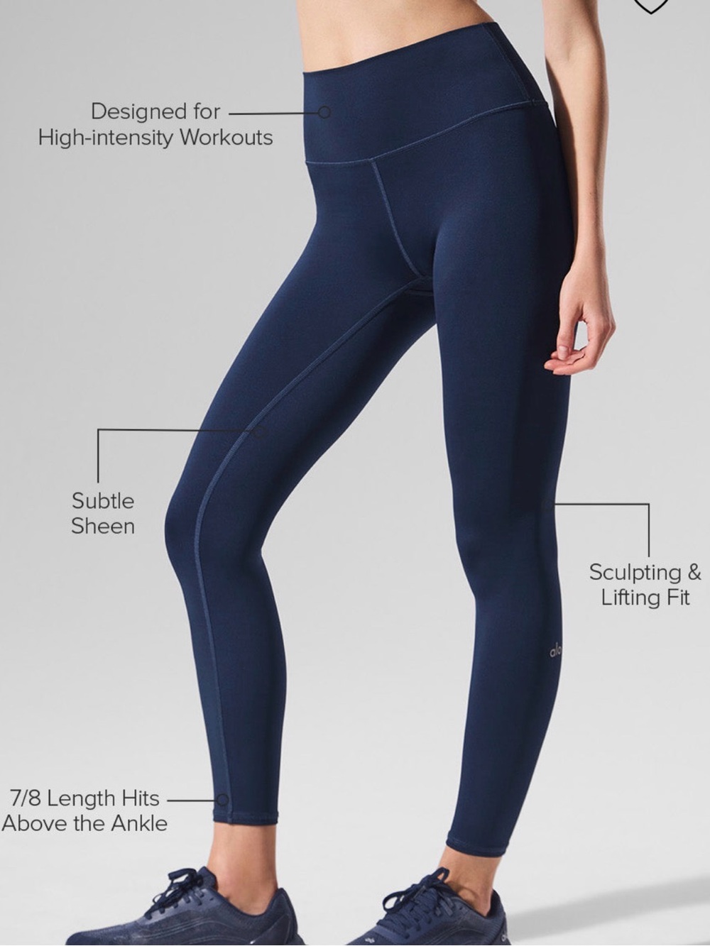 ALO Yoga 7/8 High-Waist Airlift Legging Navy M NWT - Picture 6 of 6